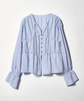EMMEL REFINES/＜EMMEL REFINES＞EM ストライプ ギャザー ブラウス/シャツ / ブラウス