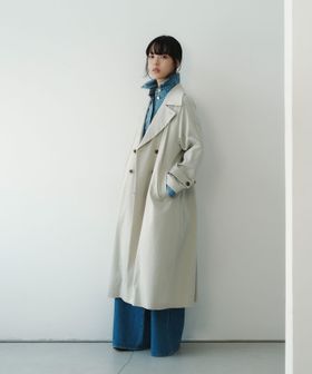 EMMEL REFINES/＜EMMEL REFINES＞EM Wボタン トロミ フレア トレンチコート/トレンチコート