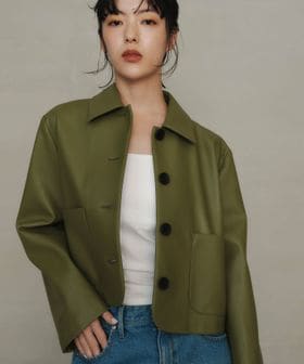 EMMEL REFINES/＜EMMEL REFINES＞EM レザーライク ショートブルゾン/その他コート / ブルゾン