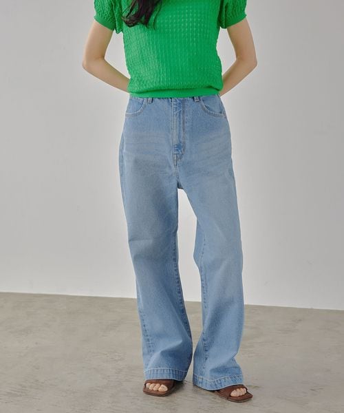 EMMEL REFINES/＜EMMEL REFINES＞EM ハイウエスト ルーズ フレアデニム パンツ/デニムパンツ
