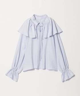 EMMEL REFINES/＜EMMEL REFINES＞EM フィブリルサテン ネックタック フリル ブラウス/シャツ / ブラウス