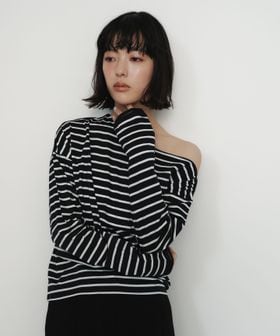 EMMEL REFINES/＜EMMEL REFINES＞EM アシンメトリー ボーダー ロンT/Tシャツ / カットソー