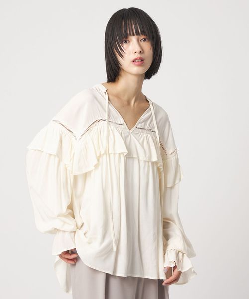 EMMEL REFINES/＜EMMEL REFINES＞EM ハシゴレース フリル ブラウス/シャツ / ブラウス