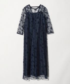 kaene/＜kaene＞フロッキーサテン 2WAY ワンピース ネイビー＜ Select by EMMEL REFINES ＞/ドレス
