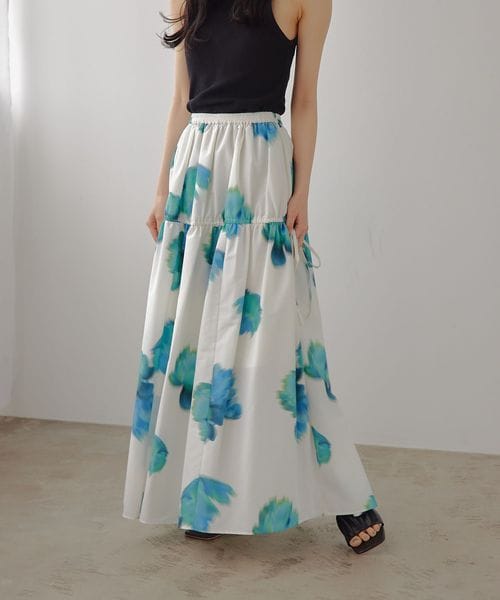 EMMEL REFINES/＜EMMEL REFINES＞EM ビッグフラワー ギャザー フレアスカート/ミモレ / ロング