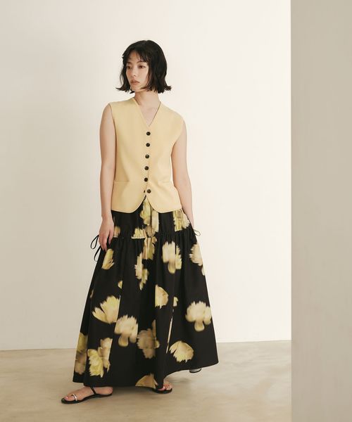 EMMEL REFINES/＜EMMEL REFINES＞EM ビッグフラワー ギャザー フレアスカート/ミモレ / ロング