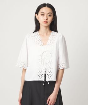 EMMEL REFINES/＜EMMEL REFINES＞EM カットワーク刺しゅう ショートスリーブ ブラウス/シャツ / ブラウス