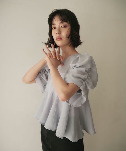 EMMEL REFINES/＜EMMEL REFINES＞EM パネルキリカエ ソデギャザー ブラウス/シャツ / ブラウス