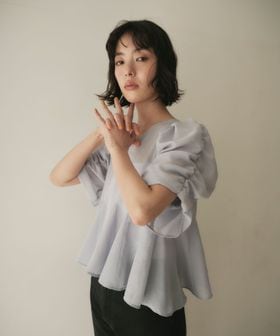 EMMEL REFINES/＜EMMEL REFINES＞EM パネルキリカエ ソデギャザー ブラウス/シャツ / ブラウス