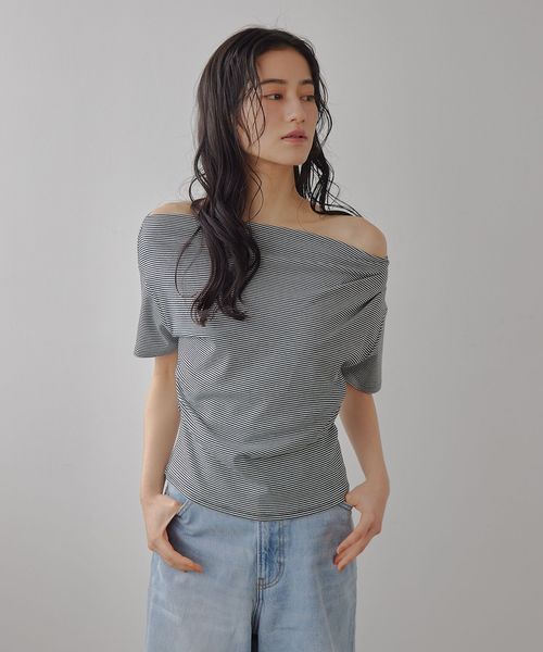 EMMEL REFINES/＜EMMEL REFINES＞EM ベアフライス オフショル トップス/Tシャツ / カットソー