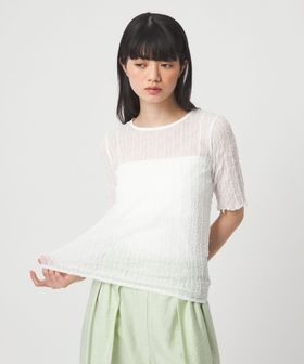 EMMEL REFINES/＜EMMEL REFINES＞EM ウェーブシアー クルーネック 5スリーブ/Tシャツ / カットソー