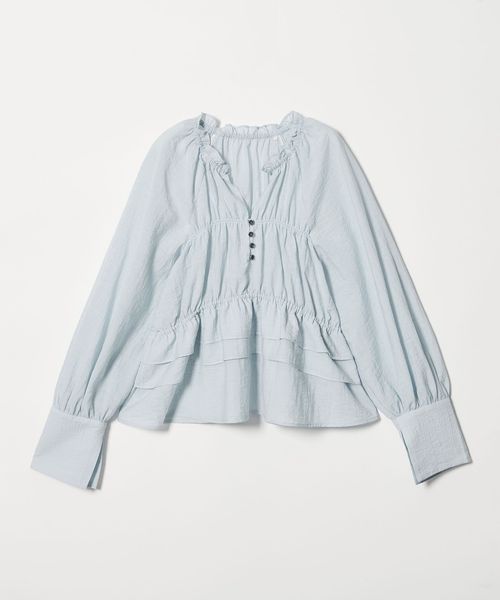 EMMEL REFINES/＜EMMEL REFINES＞EM フリルギャザー キーネック ブラウス/シャツ / ブラウス