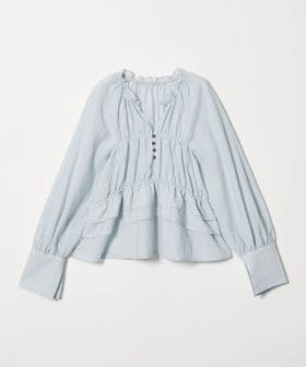 EMMEL REFINES/＜EMMEL REFINES＞EM フリルギャザー キーネック ブラウス/シャツ / ブラウス
