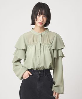 EMMEL REFINES/ ＜EMMEL REFINES＞EM ヨウリュウフリル スタンドカラー ブラウス/シャツ / ブラウス