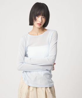 EMMEL REFINES/＜EMMEL REFINES＞EM ソフトチュール シアークルーネック/Tシャツ / カットソー