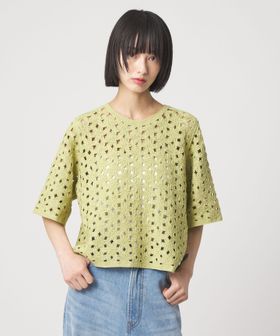 EMMEL REFINES/＜EMMEL REFINES＞EM HW フラワーシシュウ ショートスリーブ ニット/ニット / セーター