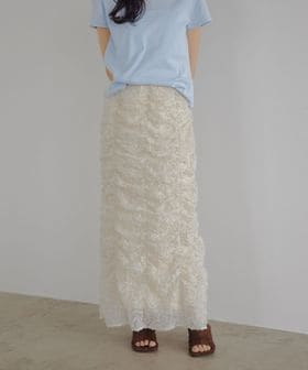 EMMEL REFINES/＜EMMEL REFINES＞EM ドットペタル ギャザースカート/ミモレ / ロング