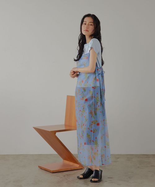 EMMEL REFINES/＜EMMEL REFINES＞EM フラワープリント シアー キャミ ワンピース/ワンピース