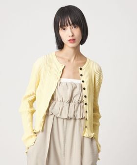 EMMEL REFINES/＜EMMEL REFINES＞EM HW リブボタン ウェーブヘム カーディガン/カーディガン / ボレロ