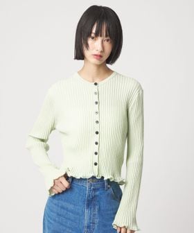 EMMEL REFINES/＜EMMEL REFINES＞EM HW リブボタン ウェーブヘム カーディガン/カーディガン / ボレロ