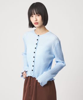 EMMEL REFINES/＜EMMEL REFINES＞EM HW リブボタン ウェーブヘム カーディガン/カーディガン / ボレロ