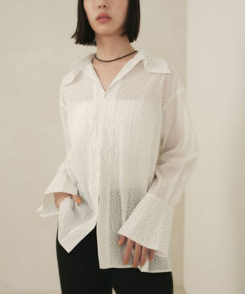 EMMEL REFINES/＜EMMEL REFINES＞EM ドット セミシアー シャツ/シャツ / ブラウス