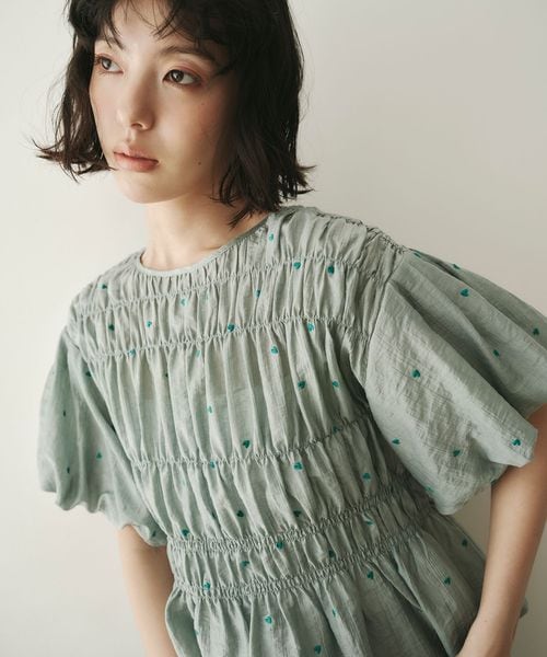 EMMEL REFINES/＜EMMEL REFINES＞EM ハートシシュウ シャーリング ブラウス/シャツ / ブラウス