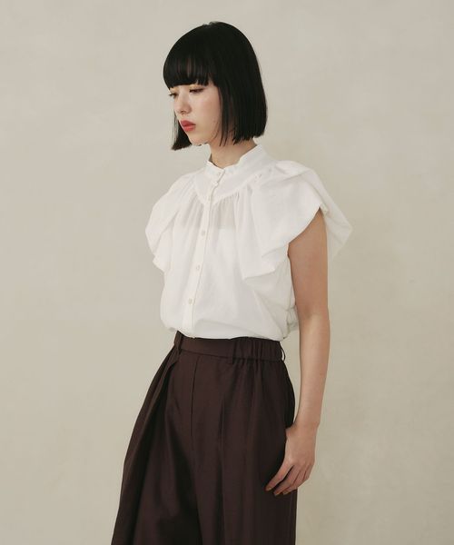 EMMEL REFINES/＜EMMEL REFINES＞EM バンドカラー パフスリーブ ブラウス/シャツ / ブラウス