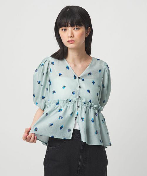 EMMEL REFINES/＜EMMEL REFINES＞EM フラワープリント パフスリーブ ブラウス/シャツ / ブラウス