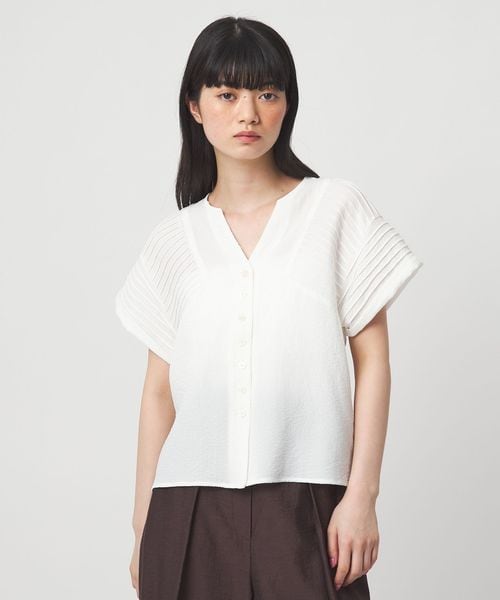 EMMEL REFINES/＜EMMEL REFINES＞EM ピンタック キーネック ブラウス/シャツ / ブラウス