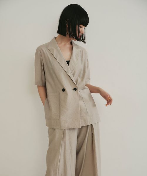 EMMEL REFINES/＜EMMEL REFINES＞EM マーブルローン ショートスリーブ ジャケット/テーラードジャケット