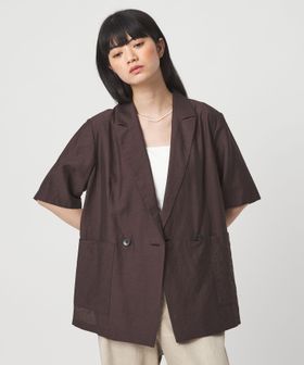 EMMEL REFINES/＜EMMEL REFINES＞EM マーブルローン ショートスリーブ ジャケット/テーラードジャケット