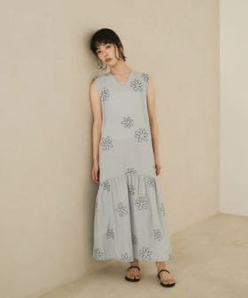 EMMEL REFINES/＜EMMEL REFINES＞EM フラワーシシュウ キリカエ ギャザー ワンピース/ワンピース