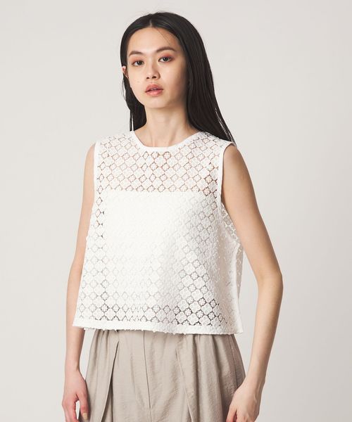 EMMEL REFINES/＜EMMEL REFINES＞EM クローバーレース ノースリーブ プルオーバー/シャツ / ブラウス