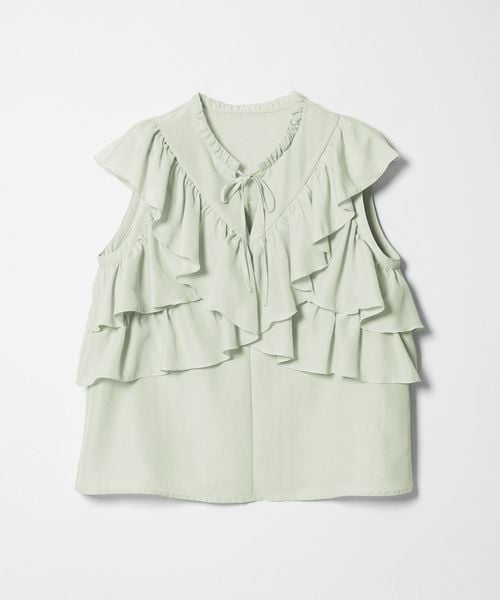 EMMEL REFINES/＜EMMEL REFINES＞EM フィブリルサテン フリル ブラウス/シャツ / ブラウス