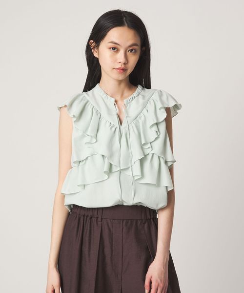 EMMEL REFINES/＜EMMEL REFINES＞EM フィブリルサテン フリル ブラウス/シャツ / ブラウス
