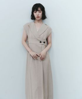 EMMEL REFINES/＜EMMEL REFINES＞EM オープンネック フィット＆フレア ワンピース/ワンピース