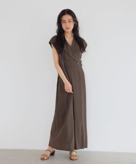 EMMEL REFINES/＜EMMEL REFINES＞EM オープンネック フィット＆フレア ワンピース/ワンピース