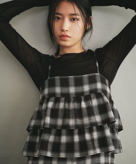 EMMEL REFINES/＜EMMEL REFINES＞EM オンブレーチェック ティアード サロペット/オーバーオール / オールインワン