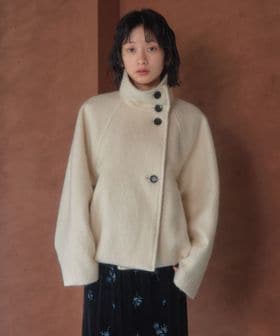 EMMEL REFINES/＜EMMEL REFINES＞EM スタンドシャギー コクーン コート/ピーコート