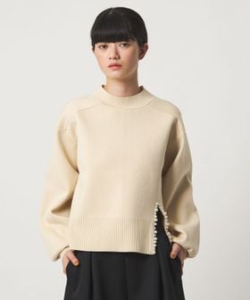 EMMEL REFINES/＜EMMEL REFINES＞EM フェイクパール スリット ニットプルオーバー/ニット / セーター