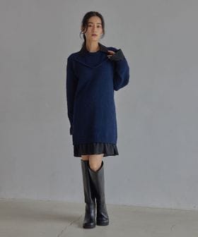 EMMEL REFINES/＜EMMEL REFINES＞EM エリツキ シャギー ミニ ニット ワンピース/ワンピース