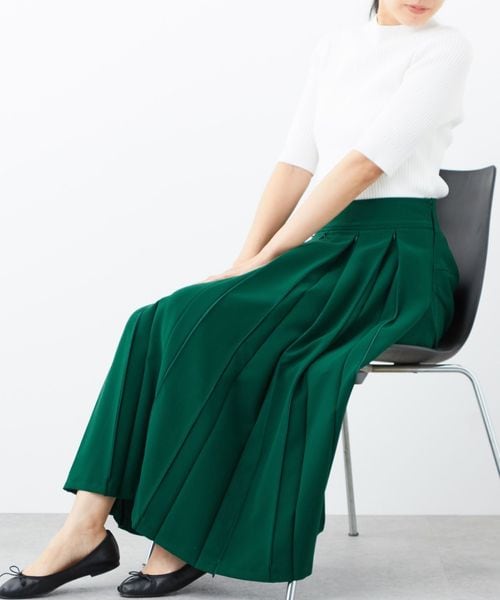 未使用♦UNITED ARROWS ブライト フレアスカート タック フレア スカート 2