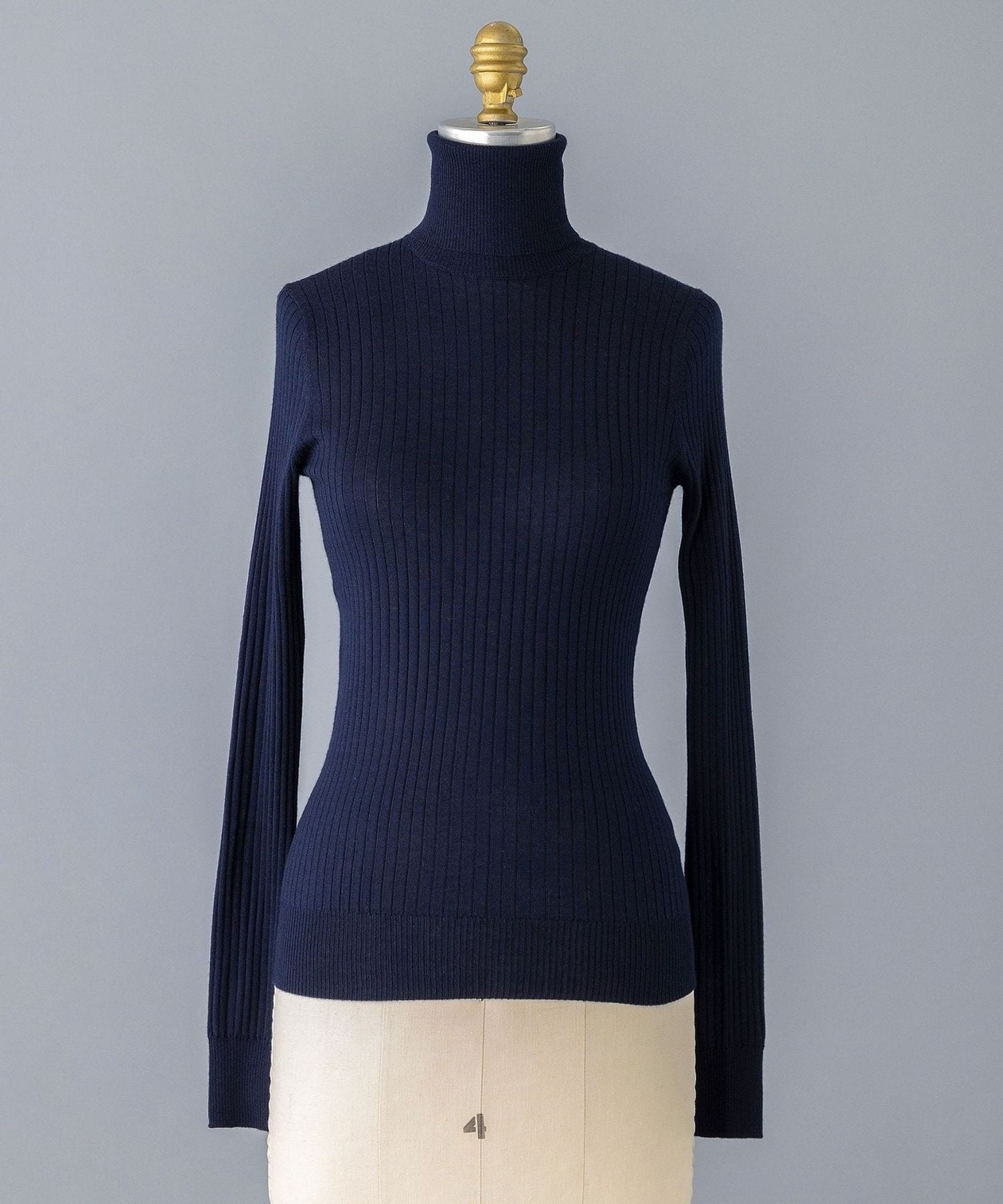PRE カシミヤシルクリブタートルネックニット