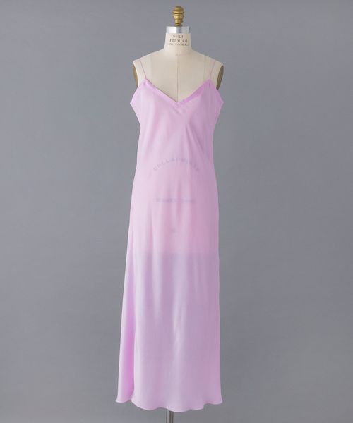 FALL シルクプリントパフスリーブドレス 