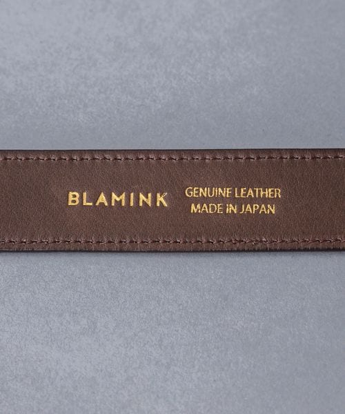 （未使用）BLAMINK ナローベルト ダークブラウン メタリック やぎ皮 ブラウンナローベルト 23FW