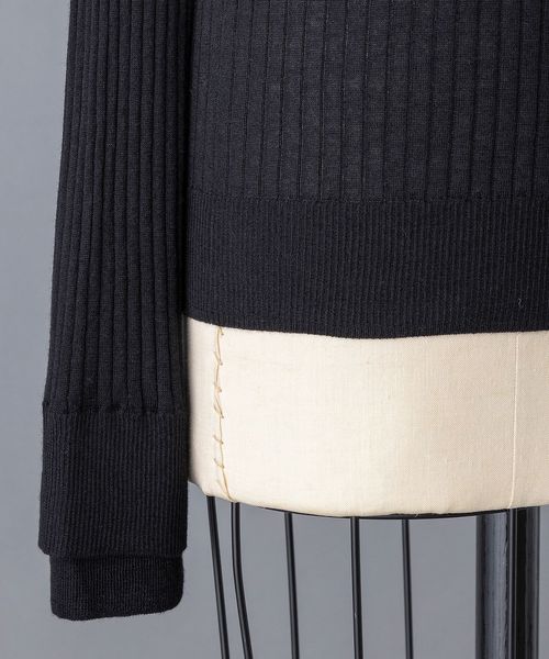 ブラミンク　18G コットン　リブ　ニット RESORT 18Gリブヘンリーネックニット
