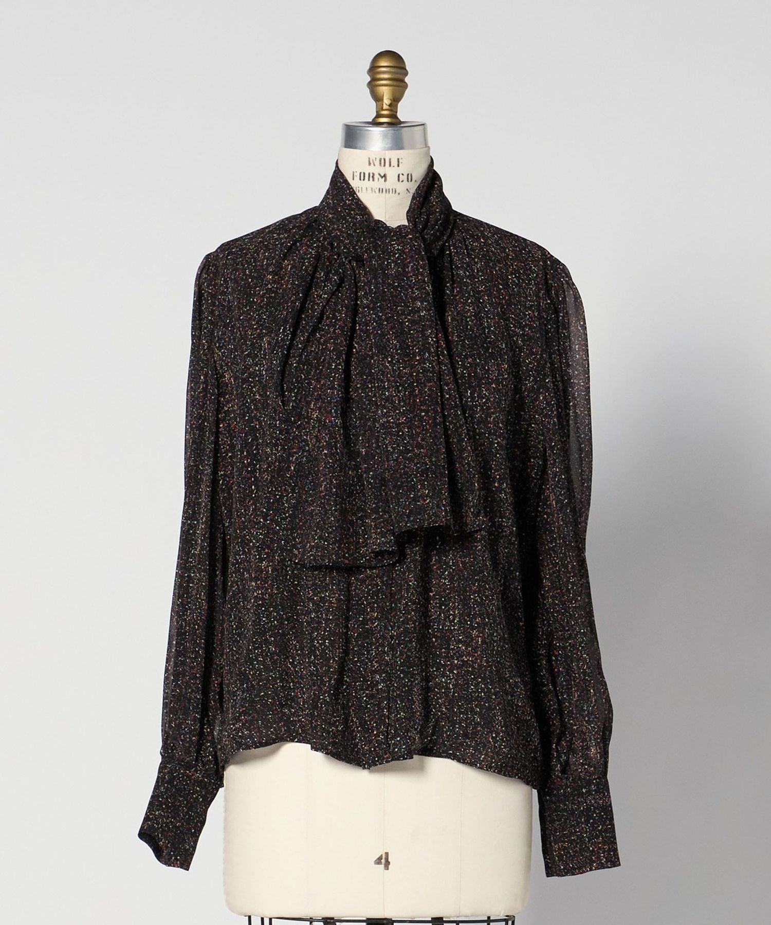 PRE ネオンプリントボウタイブラウス 