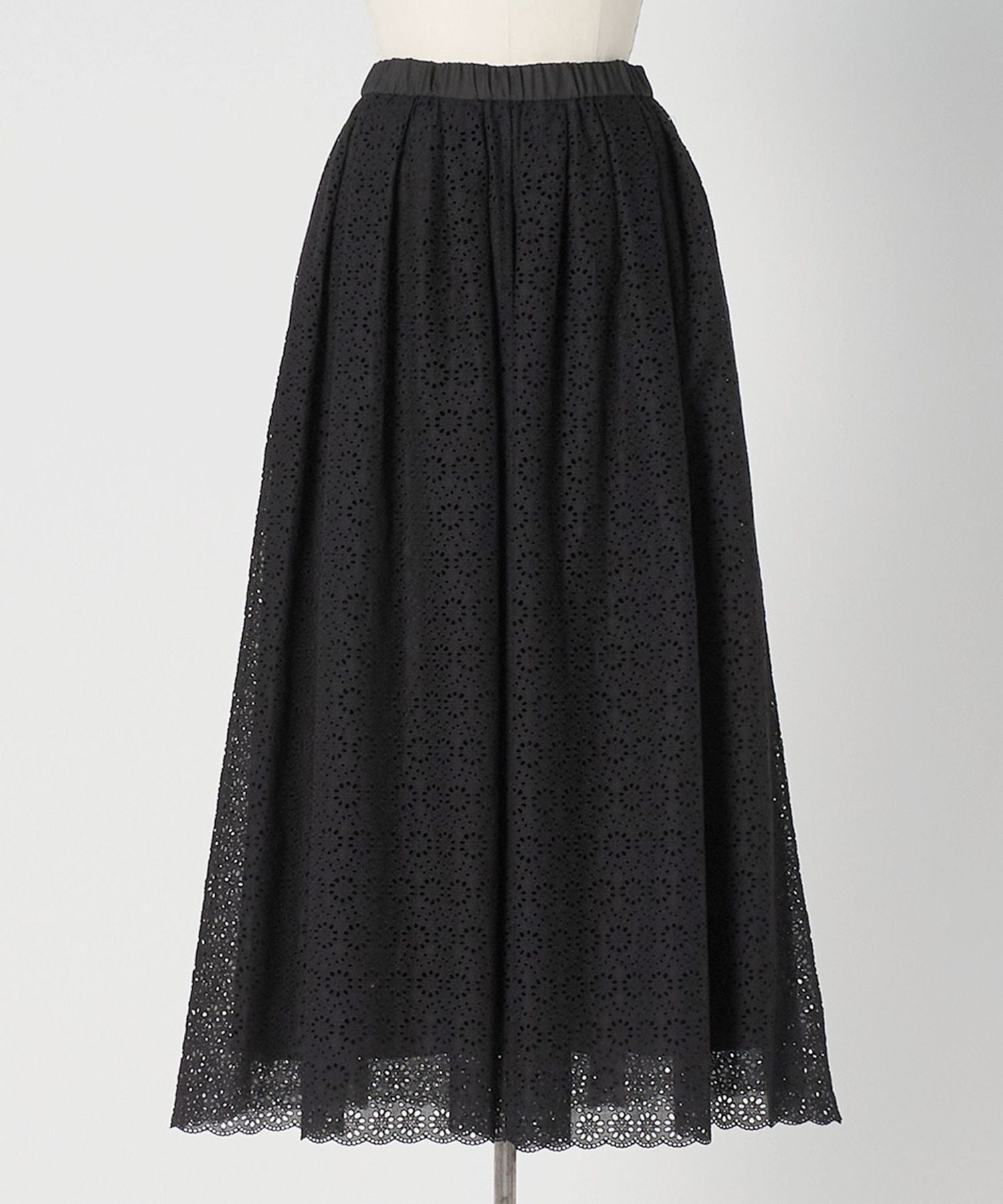 美品　UNITED ARROWS　C/PタックギャザーフレアスカートXSブラック タック ギャザー フレア スカート