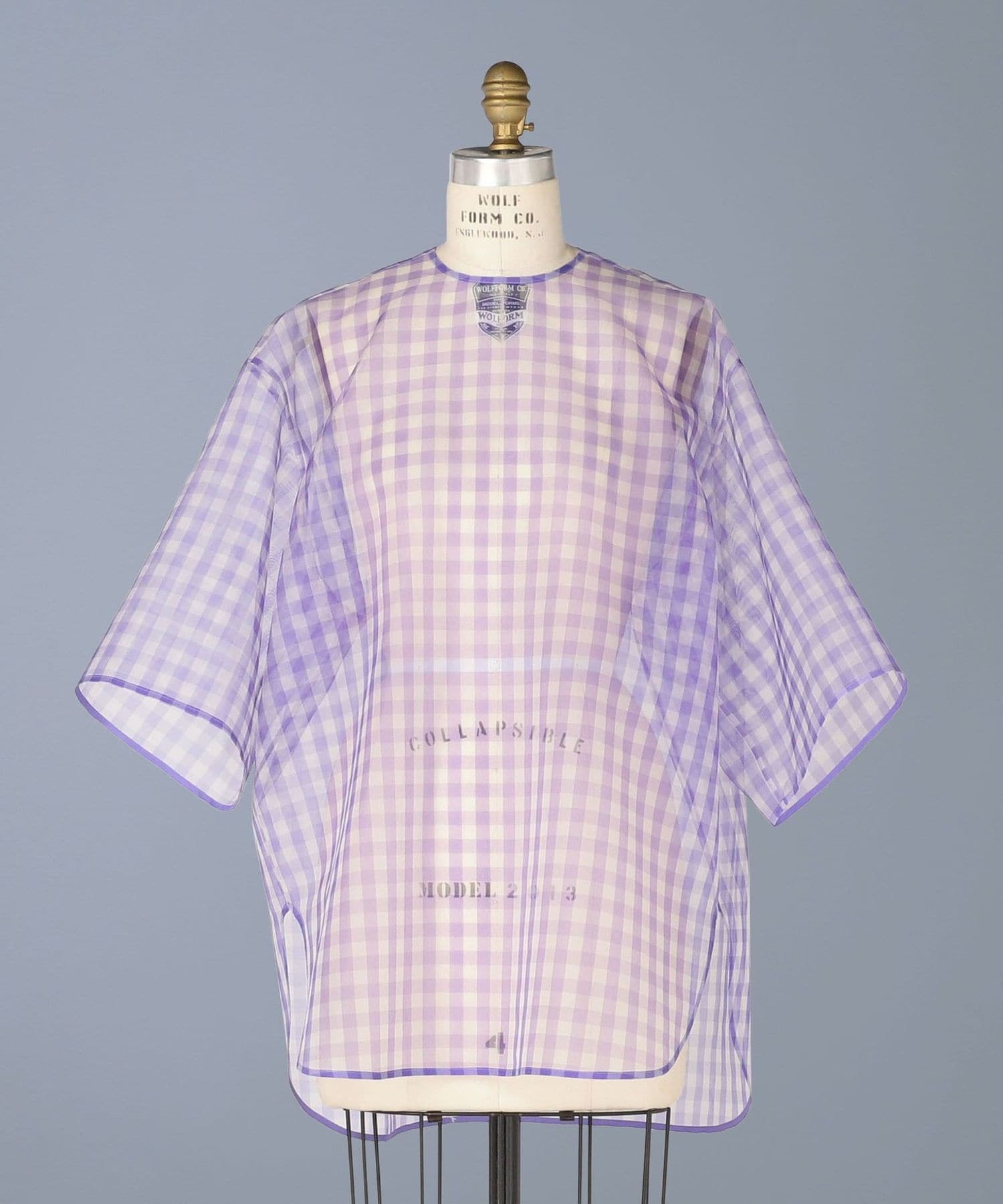 新品 25SS BLAMINK ブラミンク チェック ショートスリーブ ブラウス SPRING オーガンジーチェックショートスリーブブラウス